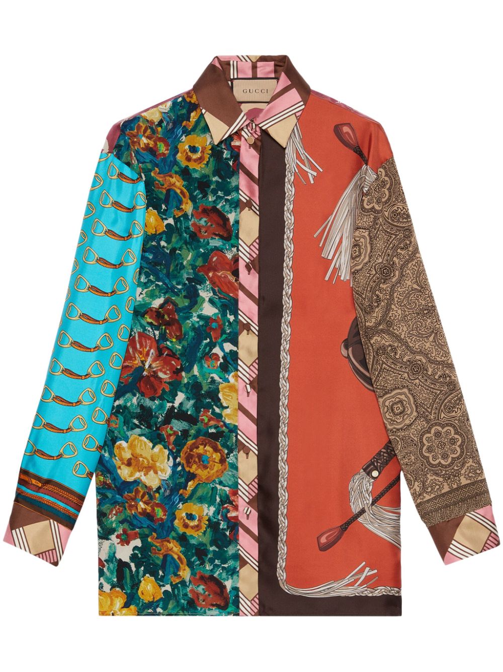Image 1 of Gucci Camicia Heritage con stampa patchwork