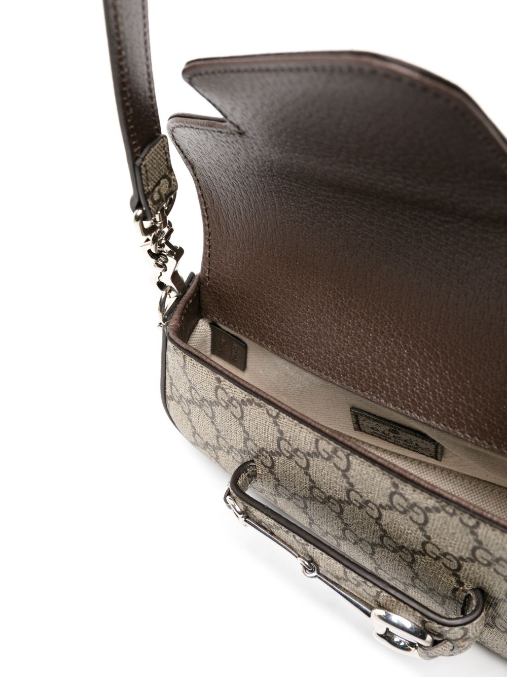 Shop Gucci Mini Horsebit 1955 Shoulder Bag In Neutrals