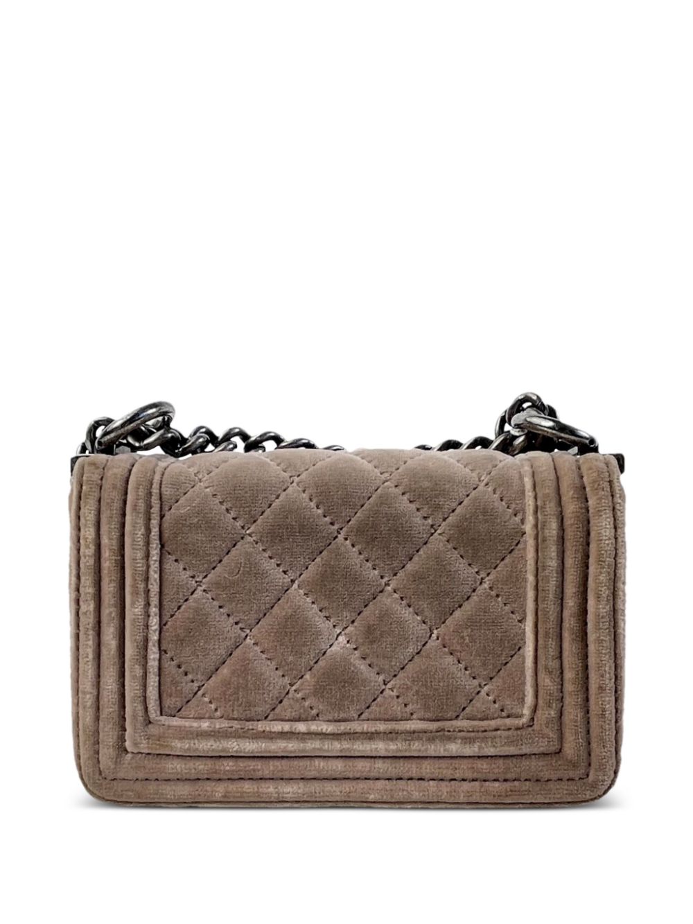 CHANEL Pre-Owned 21th Century Chanel Mini Velvet Boy Flap Bag - Bruin