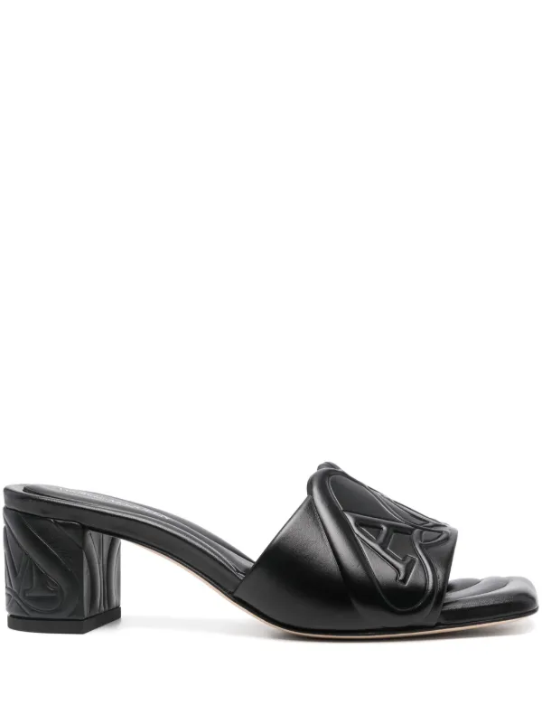 サンダル・ミュール ALEXANDER MCQUEEN Women Sandals 744488W4AB2 1000 Black Alexander McQueen Leather Sandals | Black | FARFETCH