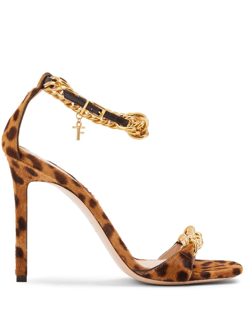 Tom Ford Zenith 105mm Calf-hair Sandals In Brown