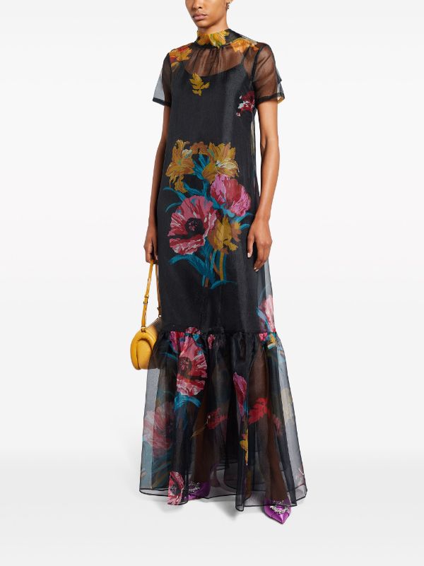 STAUD Calluna floral-print semi-sheer Maxi Dress - Farfetch