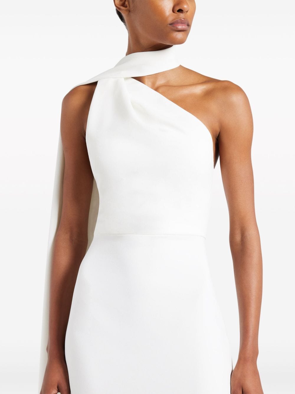 Shop Solace London Demi One-shoulder Maxi Dress In Neutrals