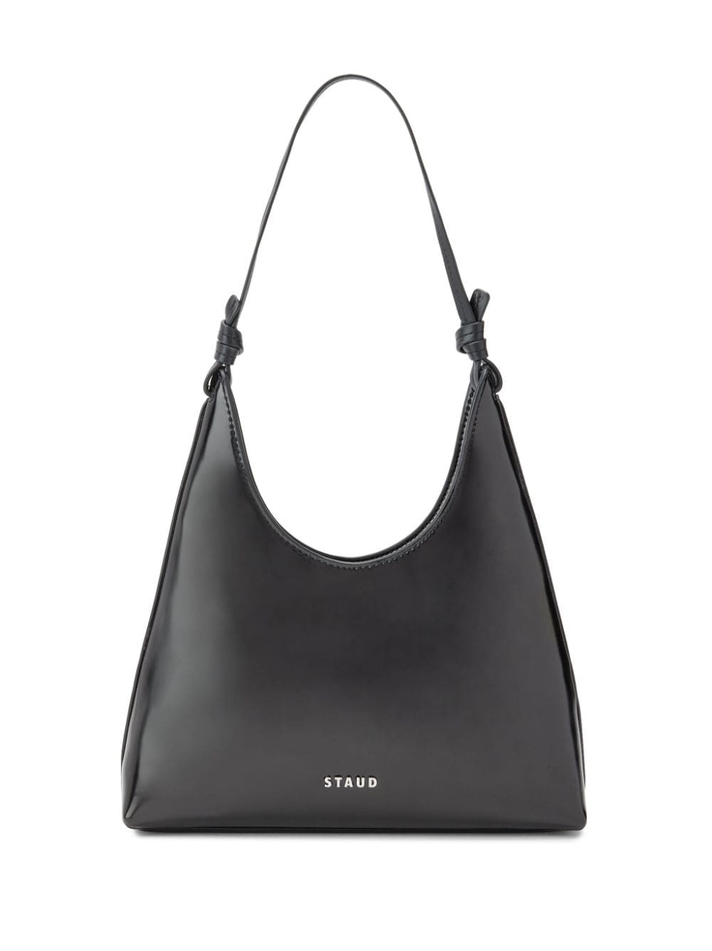 Shop Staud Winona Leather Shoulder Bag In Black
