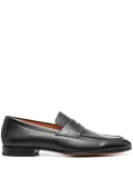 Santoni leather penny loafers - Black