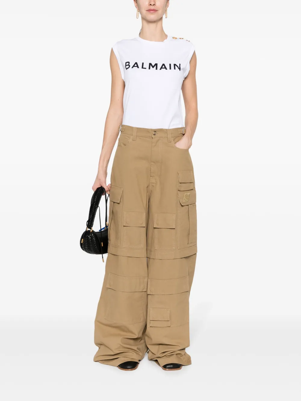 Balmain Katoenen tanktop met logoprint Wit
