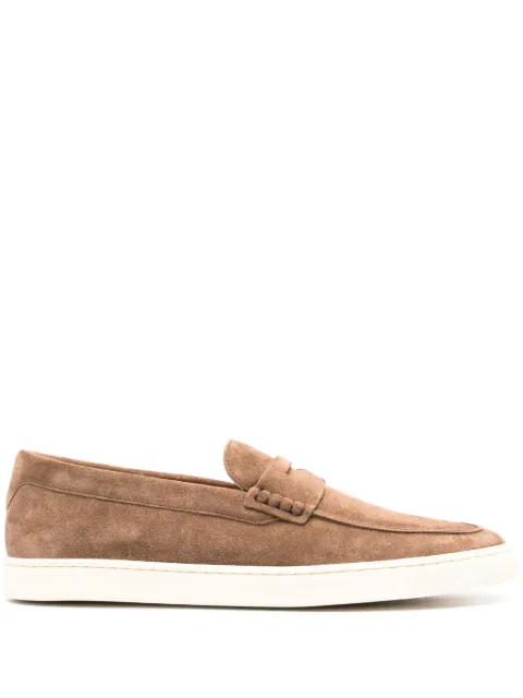 Brunello Cucinelli penny-slot suede loafers