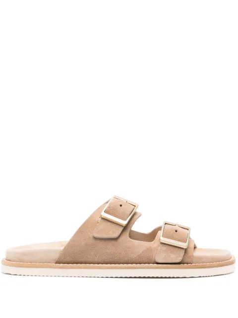 Brunello Cucinelli double-buckle suede sandals