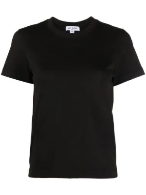 Tシャツ・カットソー ALAIA LOGO EMBROIDERED COTTON T-SHIRT ALAÏA | Logo Embroidered Cotton T-shirt | Women | Lane Crawford