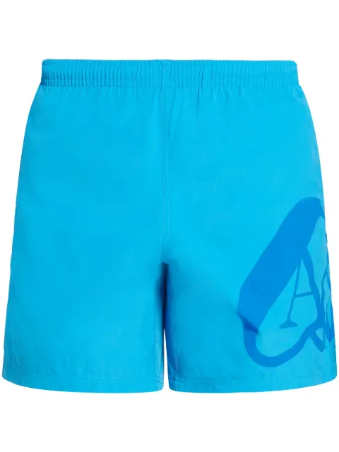 Alexander McQueen logo-print swim shorts