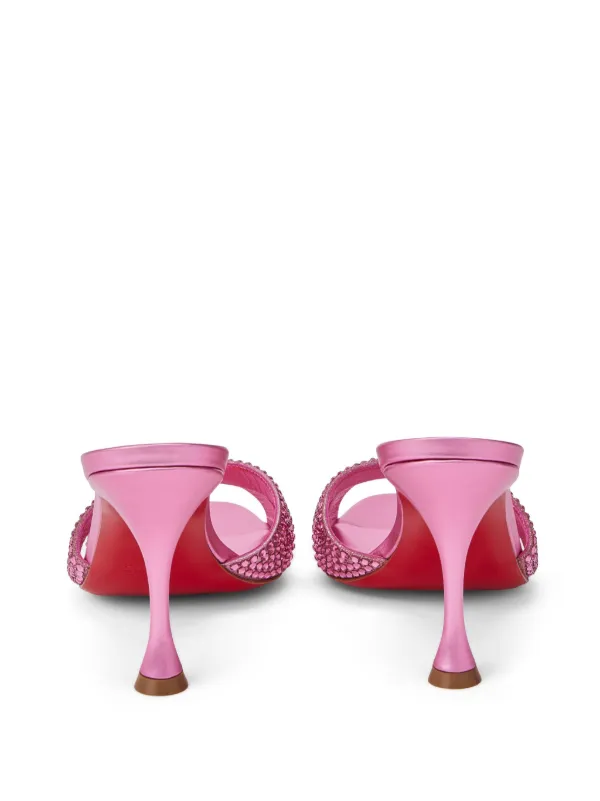Christian Louboutin ピンク ミュール Christian Louboutin Mule Mariza Com Aplicação e Salto 85mm | Rosa