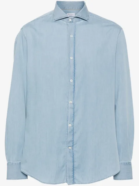 Brunello Cucinelli camisa con cuello italiano