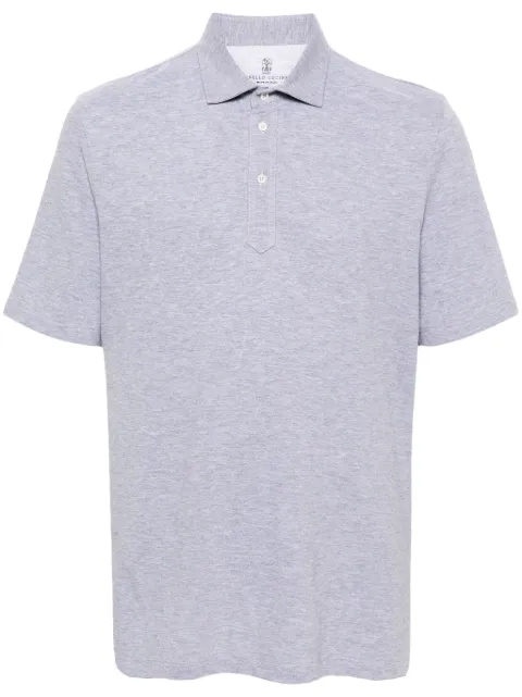 Brunello Cucinelli mélange piqué cotton polo shirt