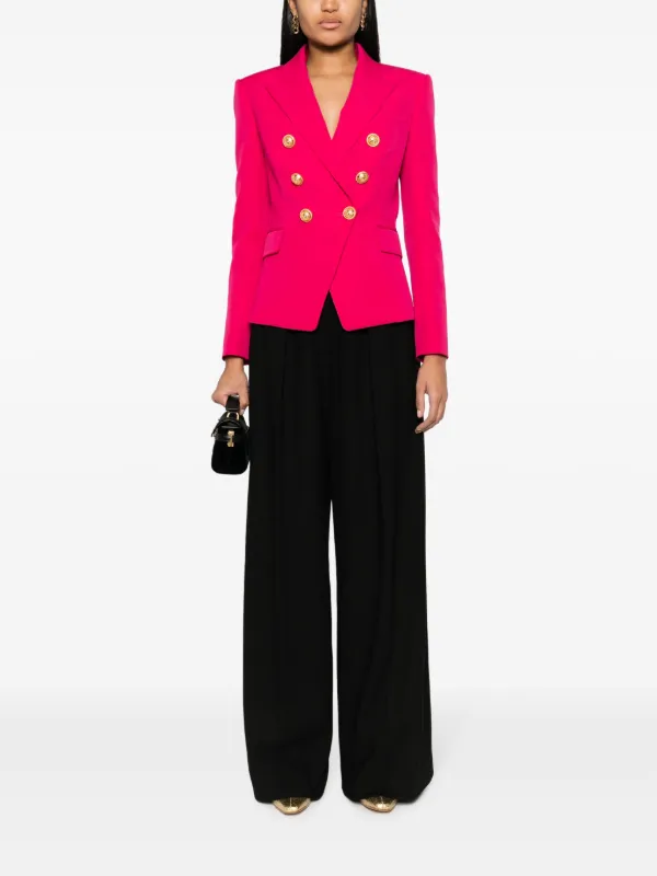 Balmain double-breasted Wool Blazer | Pink | FARFETCH