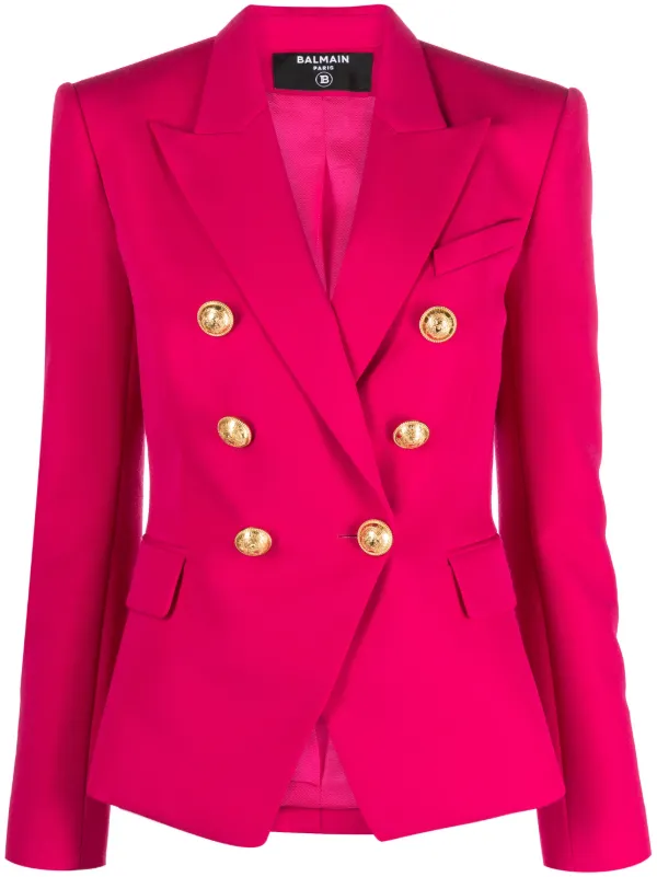 【関税＆送料込み】Balmain Wool Double-Breasted Jacket Double-breasted wool blazer black - Men | BALMAIN