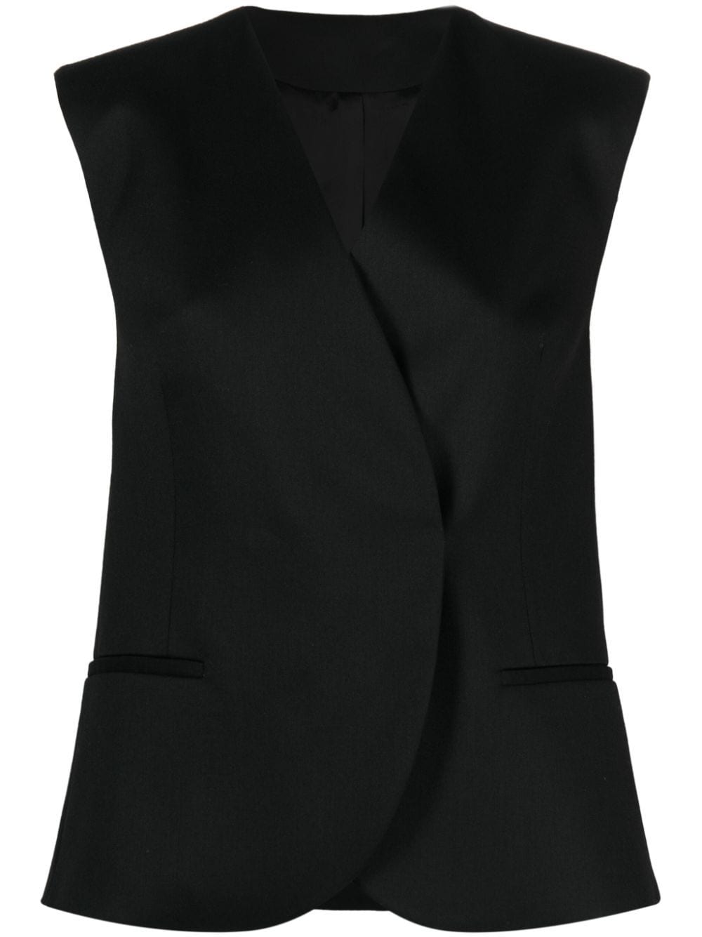 Shop Calvin Klein Collarless Tailored Vest In Black