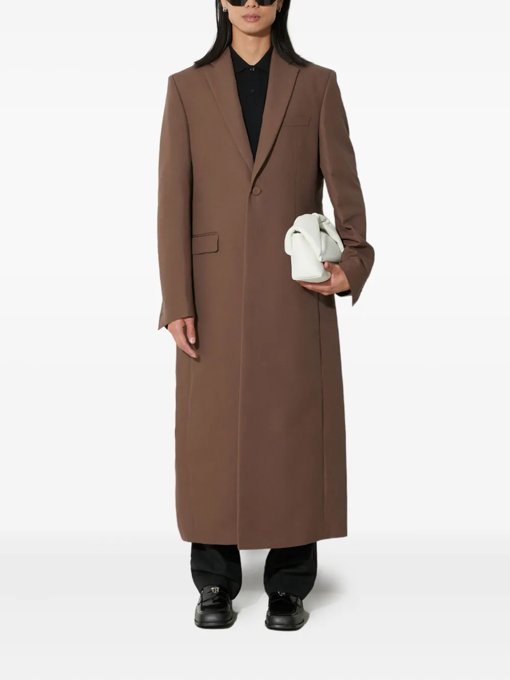 424 Single-breasted Coat In Brown