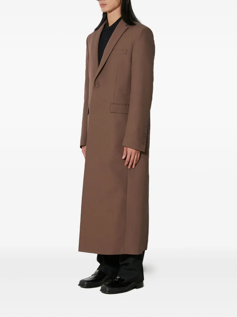 424 Single-breasted Coat In Brown
