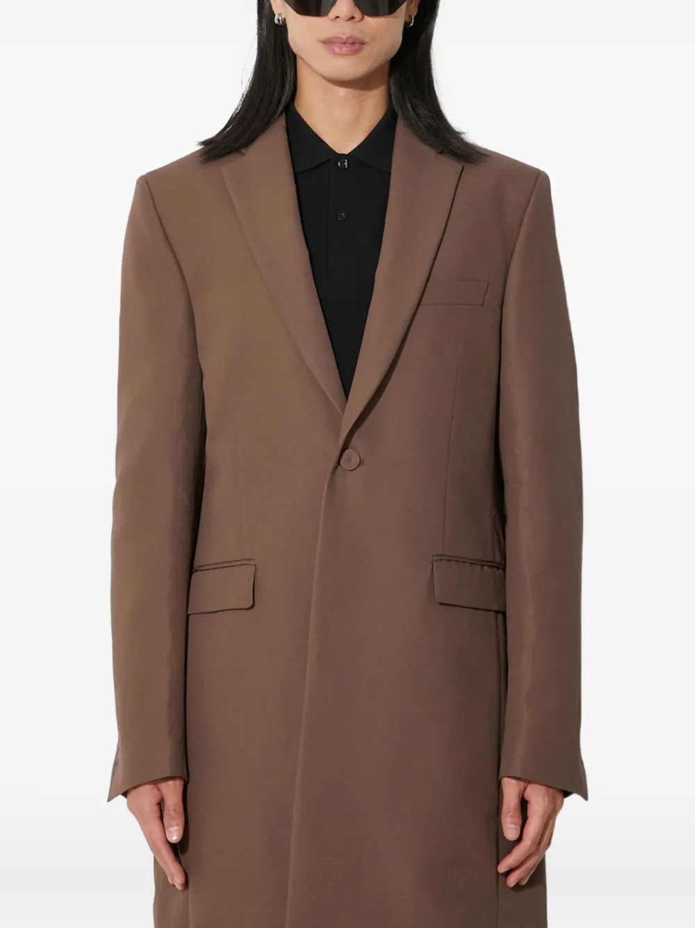 424 Single-breasted Coat In Brown