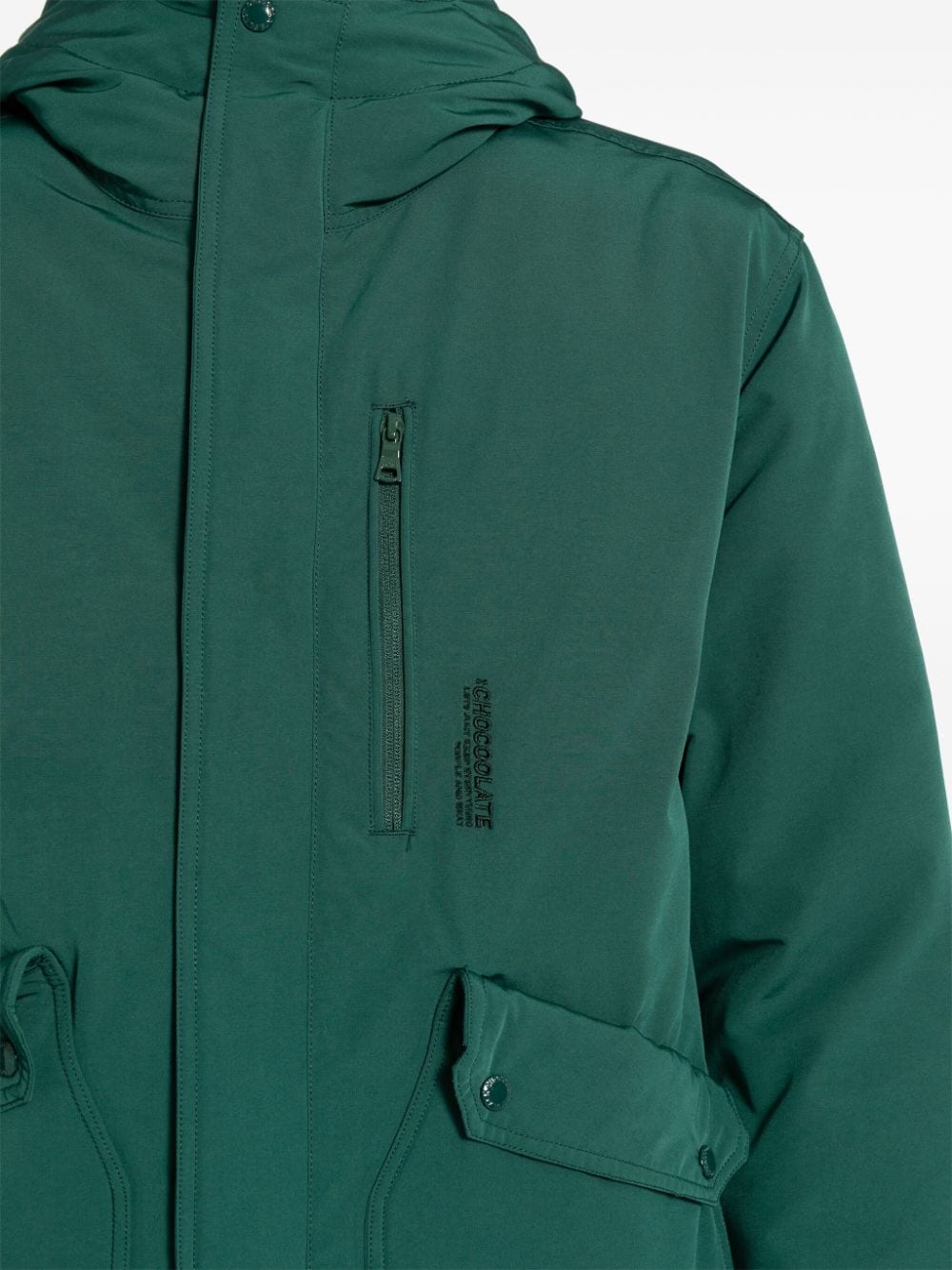 Shop Chocoolate Logo-appliqué Hooded Jacket In Green