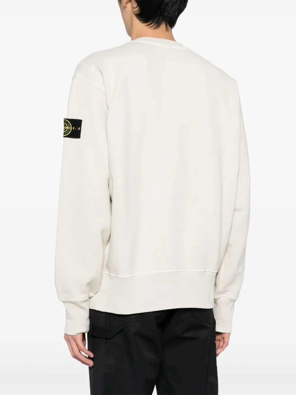 Shop Stone Island Compass-badge Ribbed-knit Jumper In Neutrals