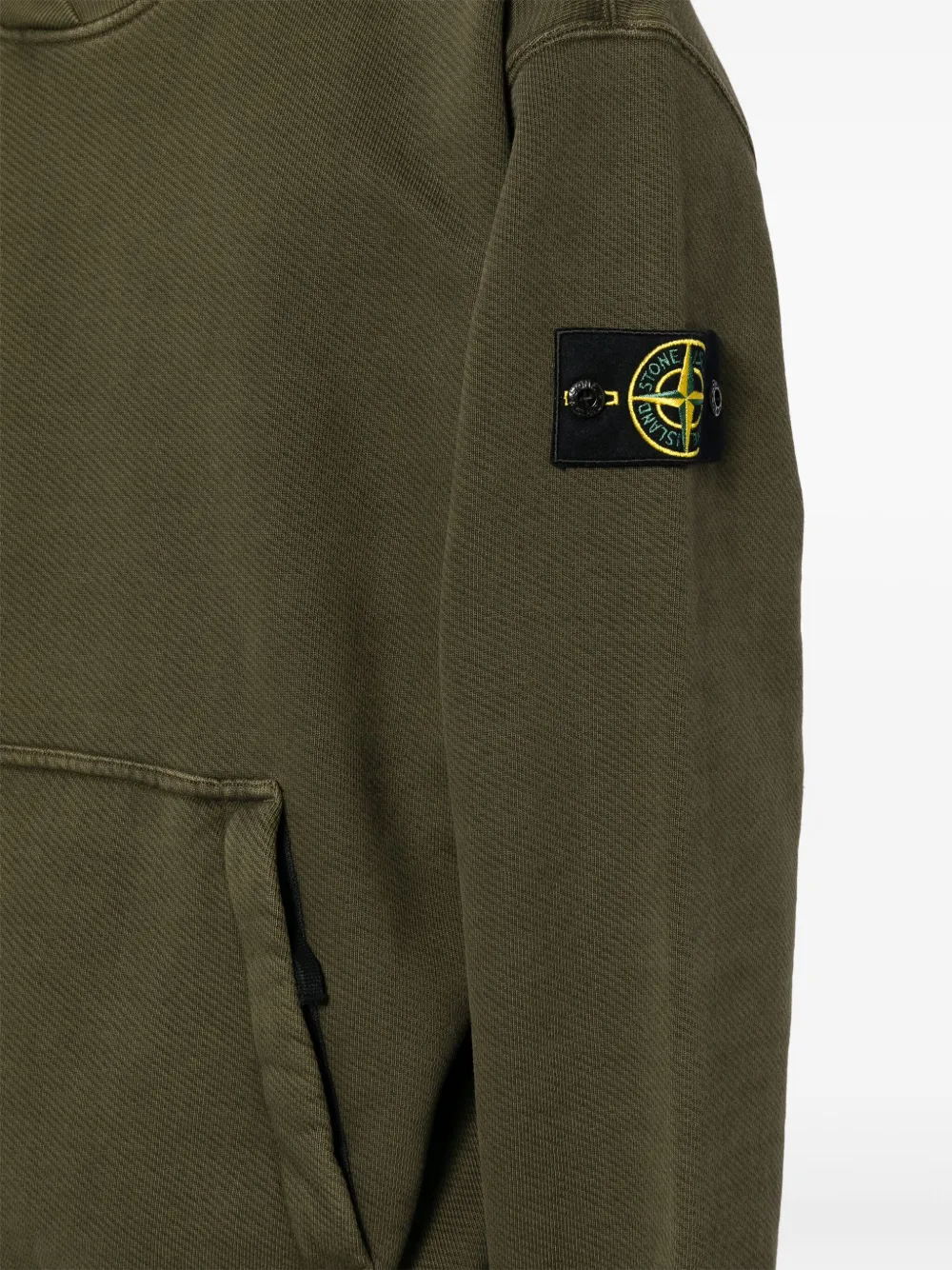 Shop Stone Island Compass-badge Ribbed-knit Jumper In Green