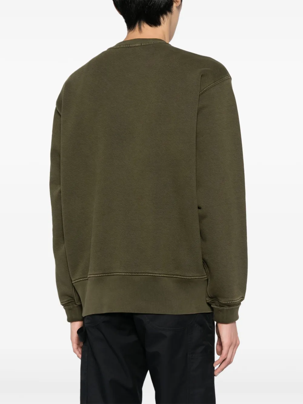 Stone Island Ribgebreide trui met Compass-patch Groen