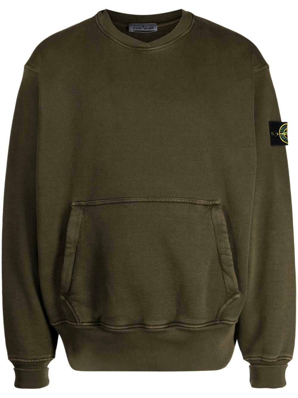 Stone Island Compass-badge Ribbed-knit Jumper In Green