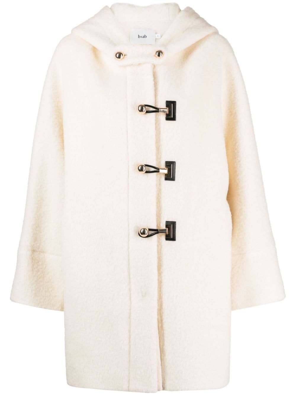 b+ab hooded wool-blend coat - Toni neutri