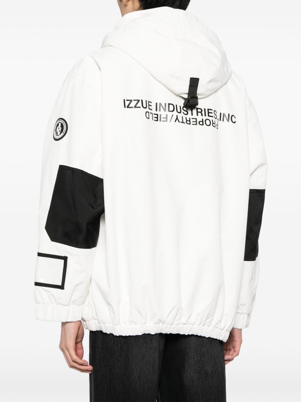 Shop Izzue Logo-print Hooded Jacket In White