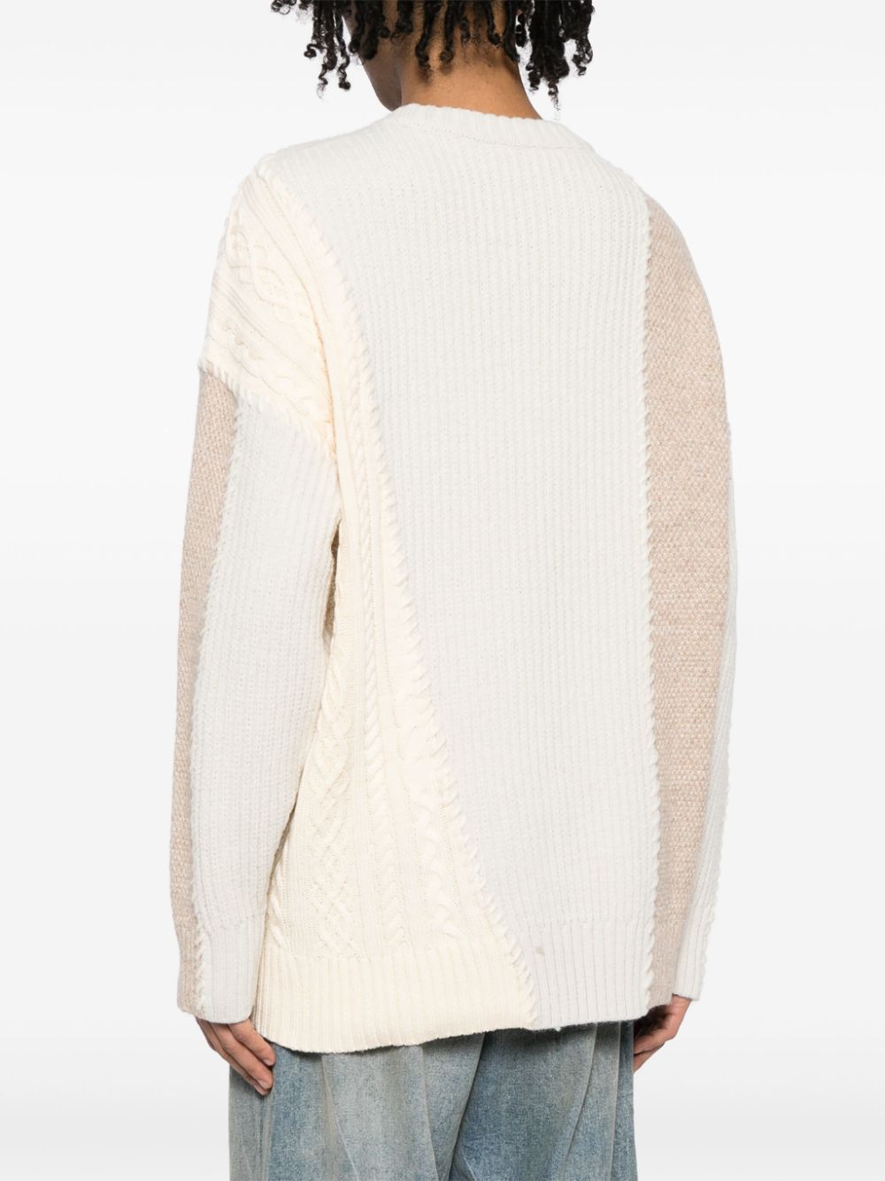 Shop Five Cm Colour-block Ribbed-knit Jumper In Neutrals