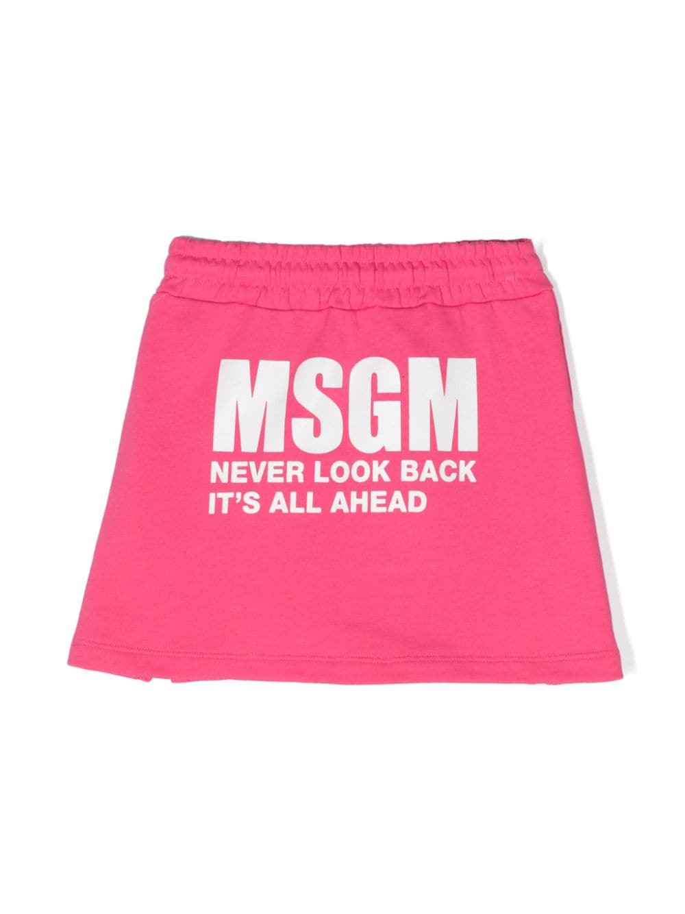 Shop Msgm Logo-print Jersey Skirt In Pink