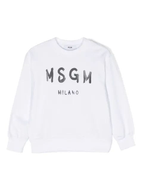 MSGM Kids sudadera con logo estampado
