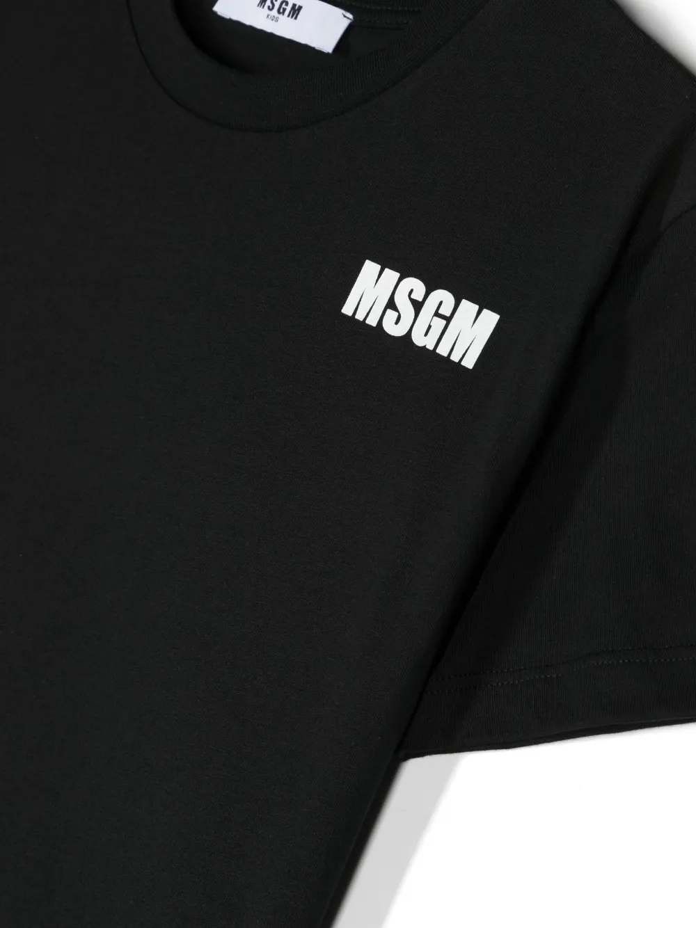 Shop Msgm Logo-print Cotton T-shirt In Black