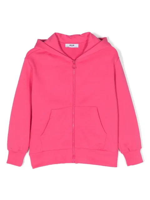 MSGM Kids logo print hooded jacket