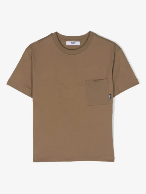 MSGM Kids patch-pocket cotton T-shirt