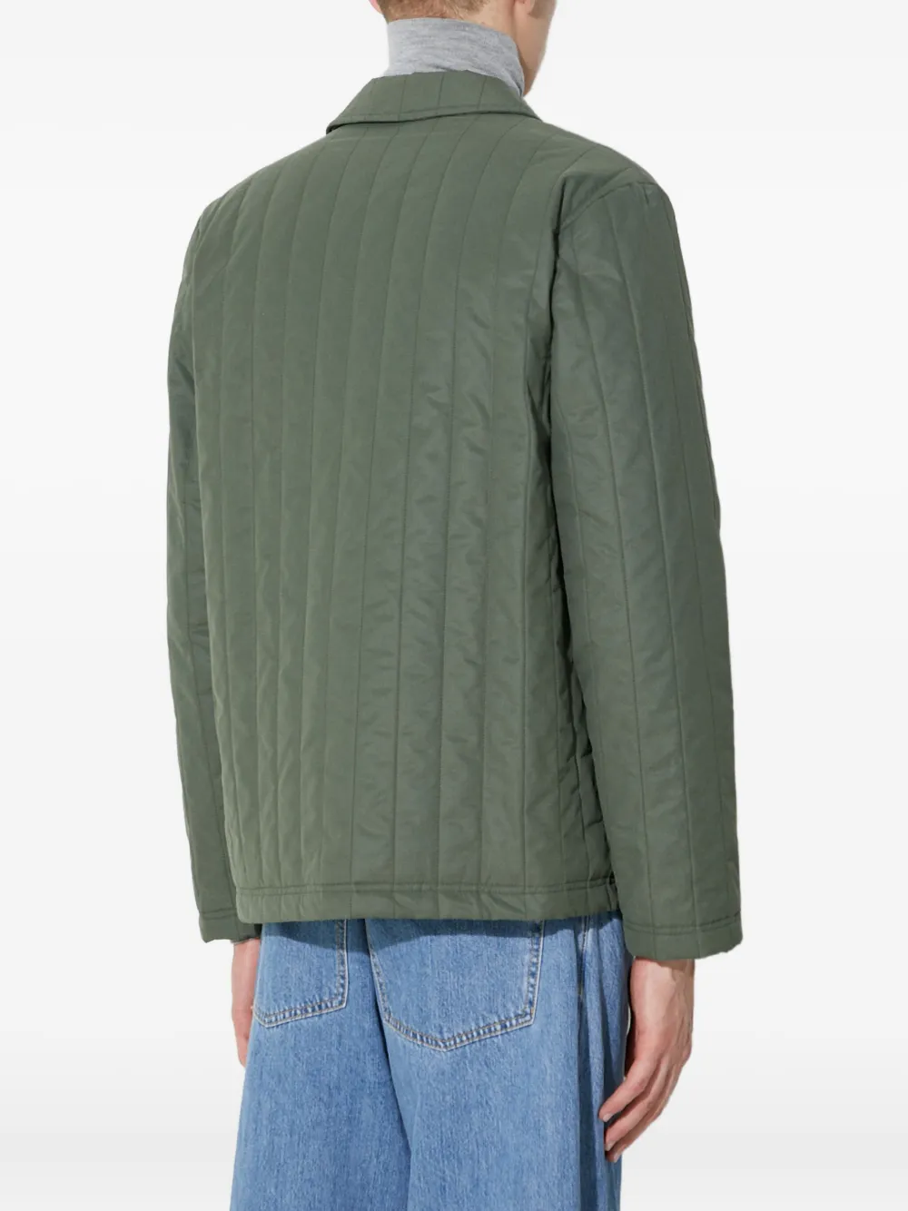 Apc Quilted Panelled Jacket In Gray