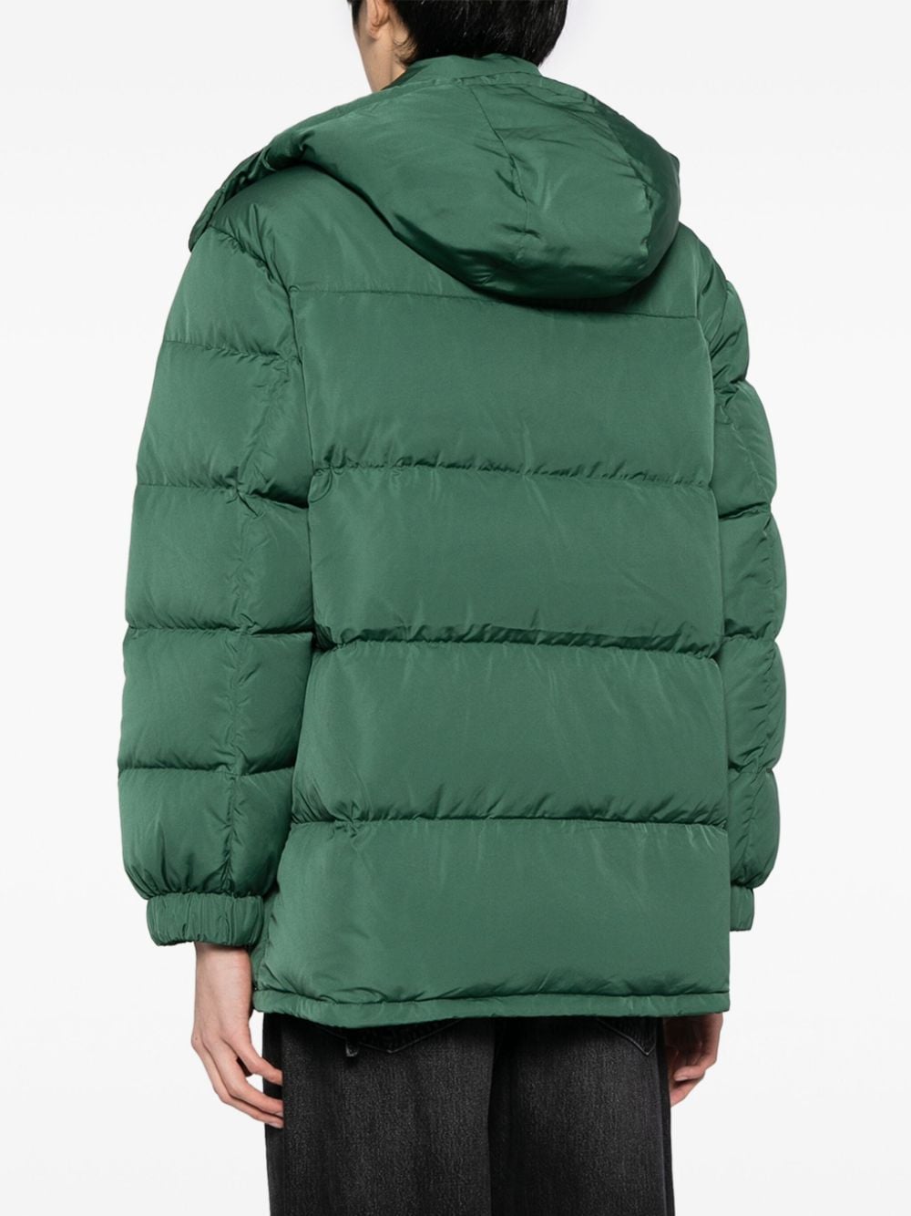 Shop Maison Kitsuné Fox-patch Hooded Padded Coat In Green