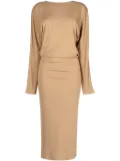KHAITE The Trina open-back midi dress - Brown
