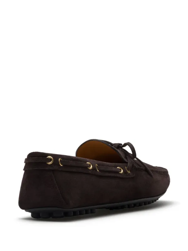 Car Shoe bow-detail Suede Driving Shoes Brown FARFETCH IN