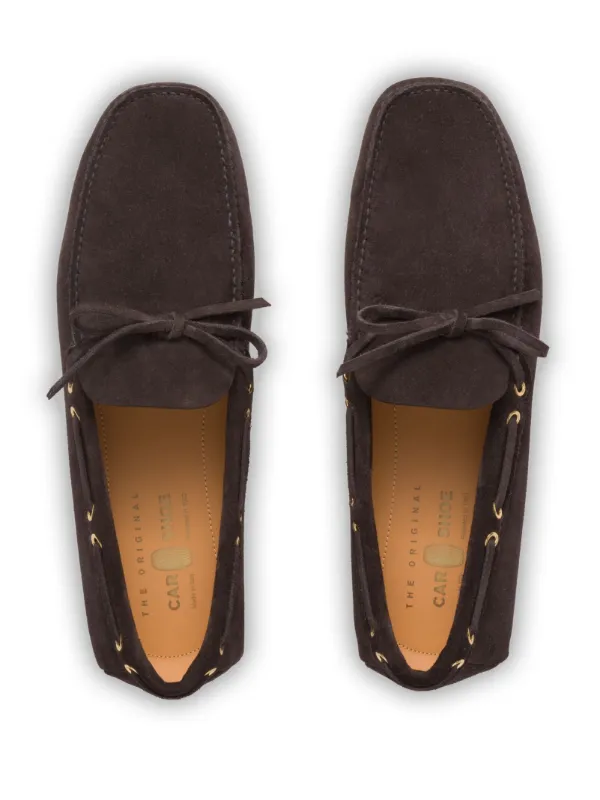 Car Shoe bow-detail Suede Driving Shoes Brown FARFETCH IN