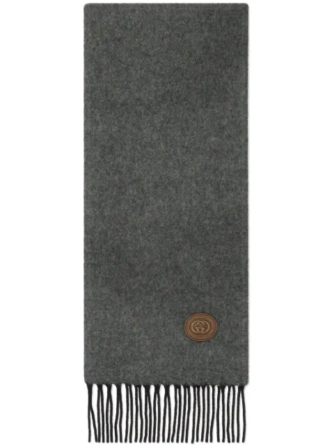 Gucci bufanda de cachemira con parche interlocking G