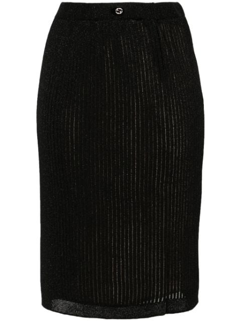 Gucci Interlocking G ribbed-knit pencil skirt