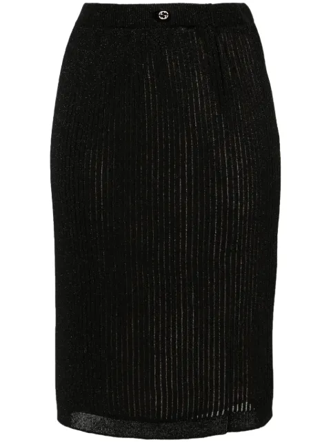 Gucci falda lápiz tejida de canalé Interlocking G