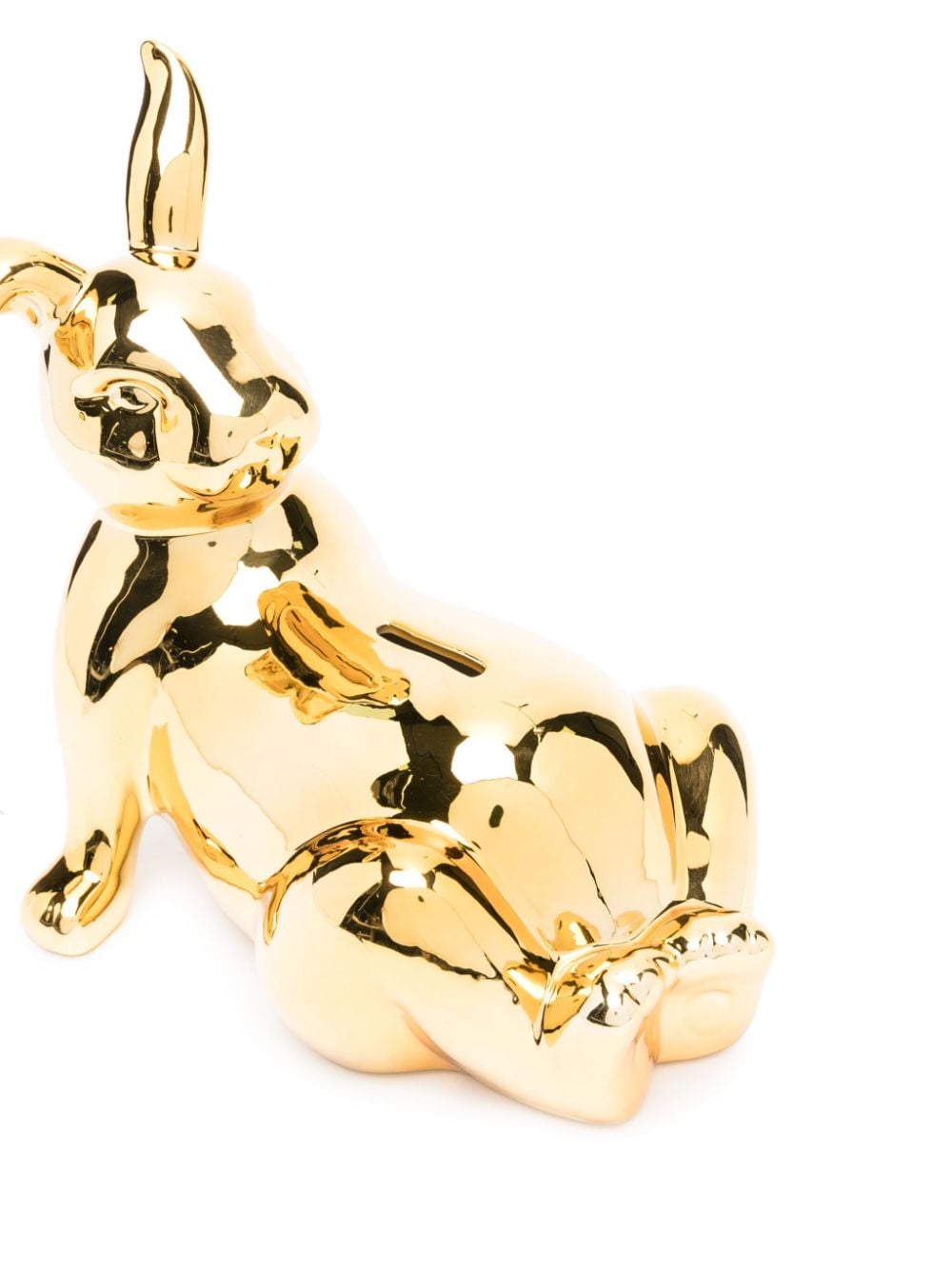 Shop Polspotten Bunny Belly Porcelain Moneybox In Gold