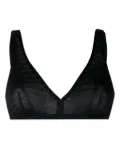 Emporio Armani logo-jacquard triangle bralette - Black