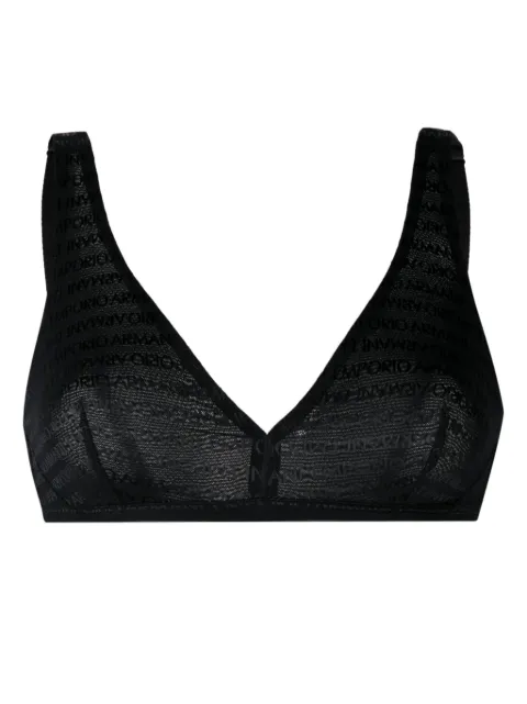 Emporio Armani logo-jacquard triangle bralette