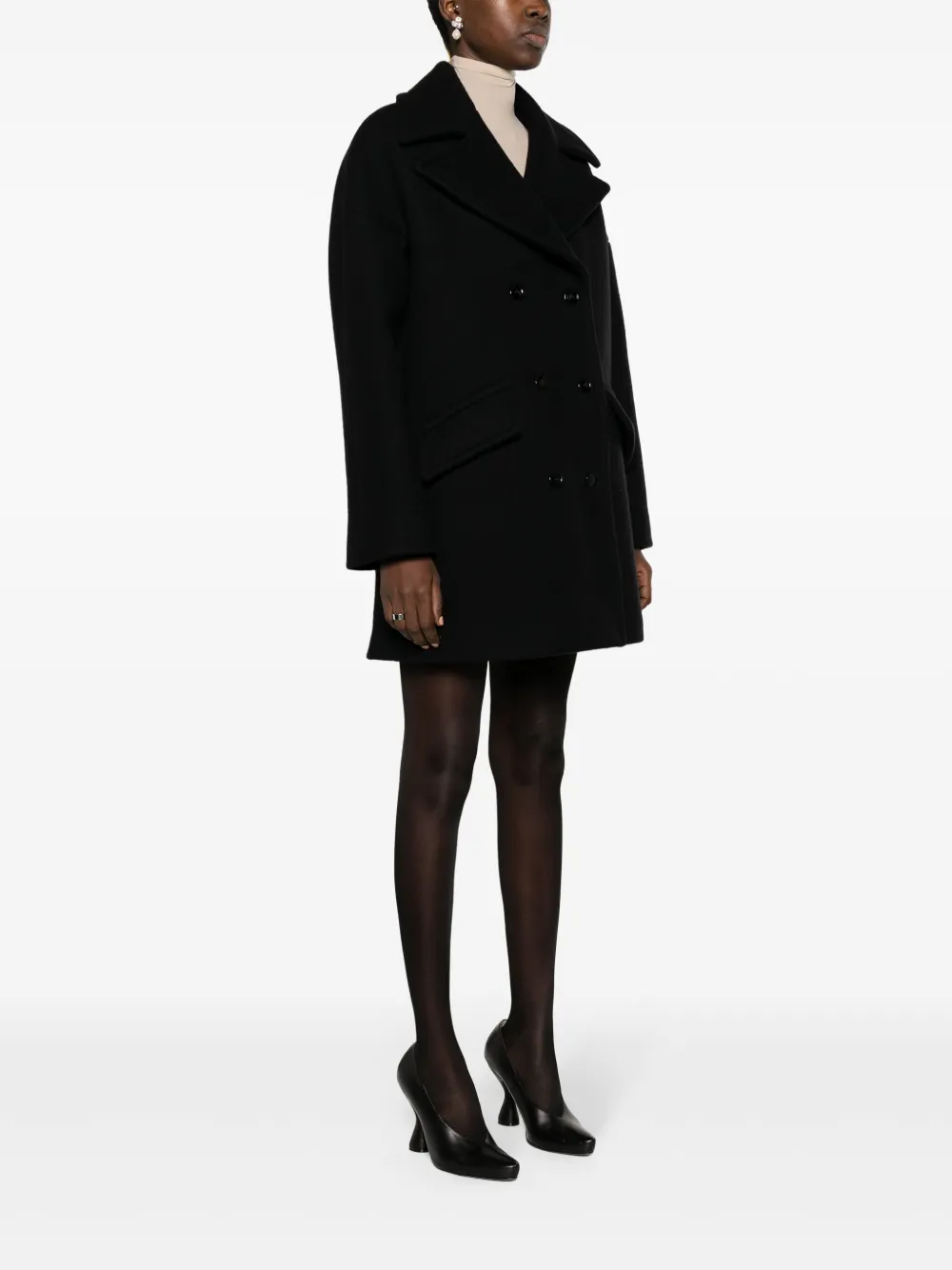 Double-Breasted Caban Coat