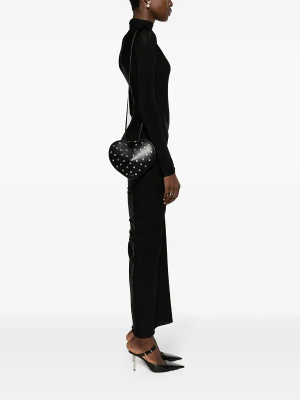 ショルダーバッグ・ポシェット ALAIA LE COEUR BLACK LEATHER BAG Alaïa | Le Coeur black perforated crossbody bag | Savannahs