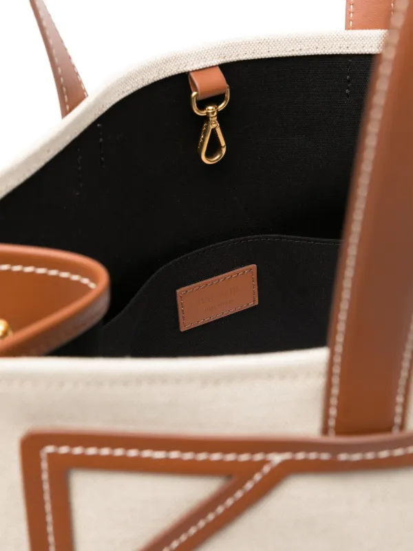 トートバッグ Balmain Borsa Shopper B-Army B-Army 42 canvas tote bag with leather details khaki - Women